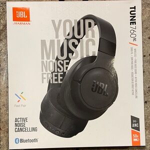 New open box JBL Black and Orange Wireless Headphones